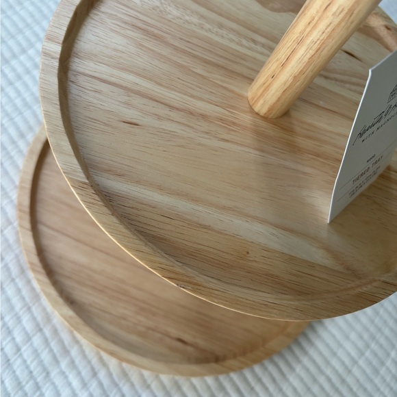 Hearth & Hand with Magnolia Two Tiered Wood Serving Tray Round Shape NWT - Picture 12 of 15
